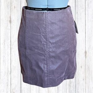Free People Modern Femme Mini Skirt Vegan Suede Mauve Purple 4 New